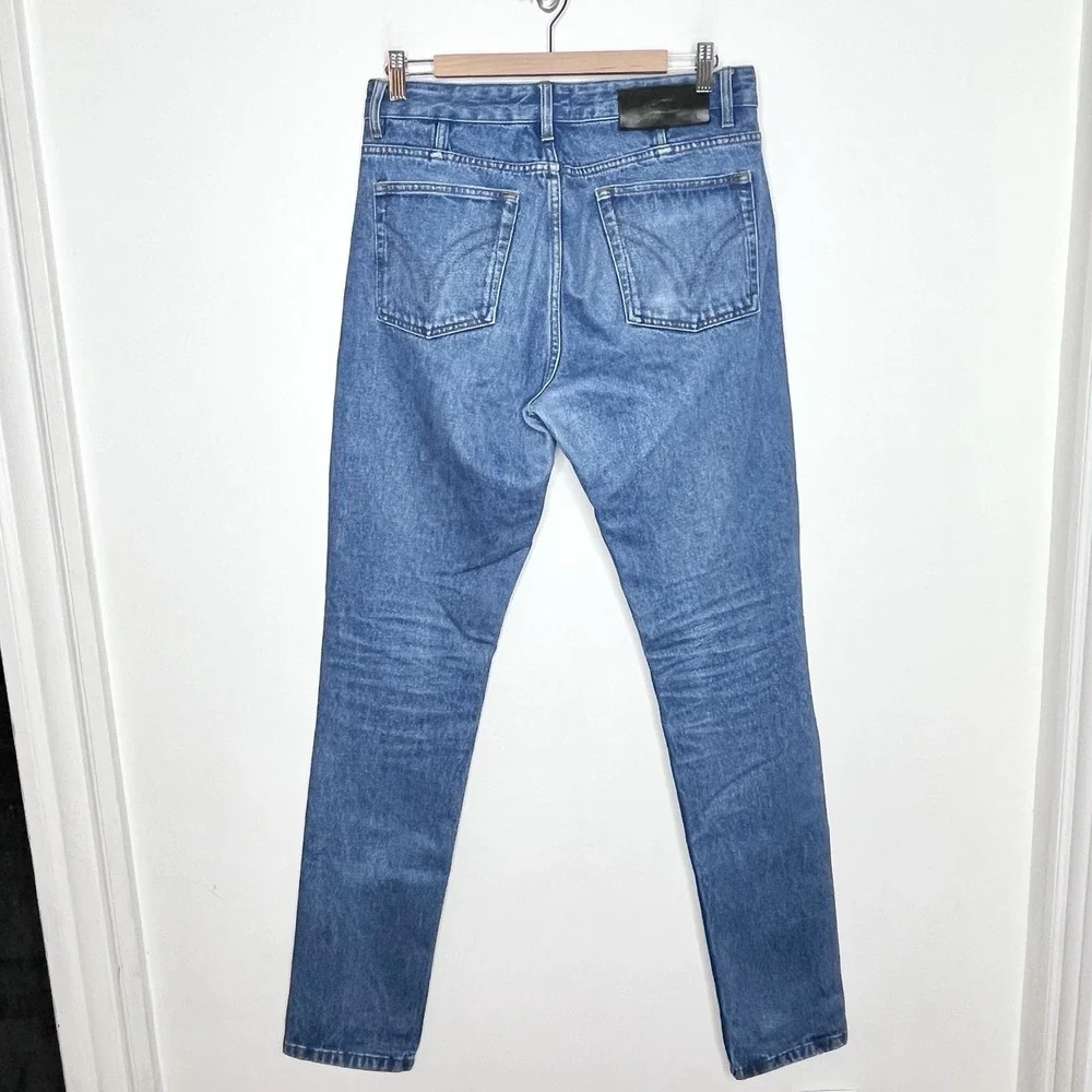 AMI Alexandre Mattiusi Skim Tapered Jeans Mens Size 31 Button Fly Medium Wash - Picture 4 of 9